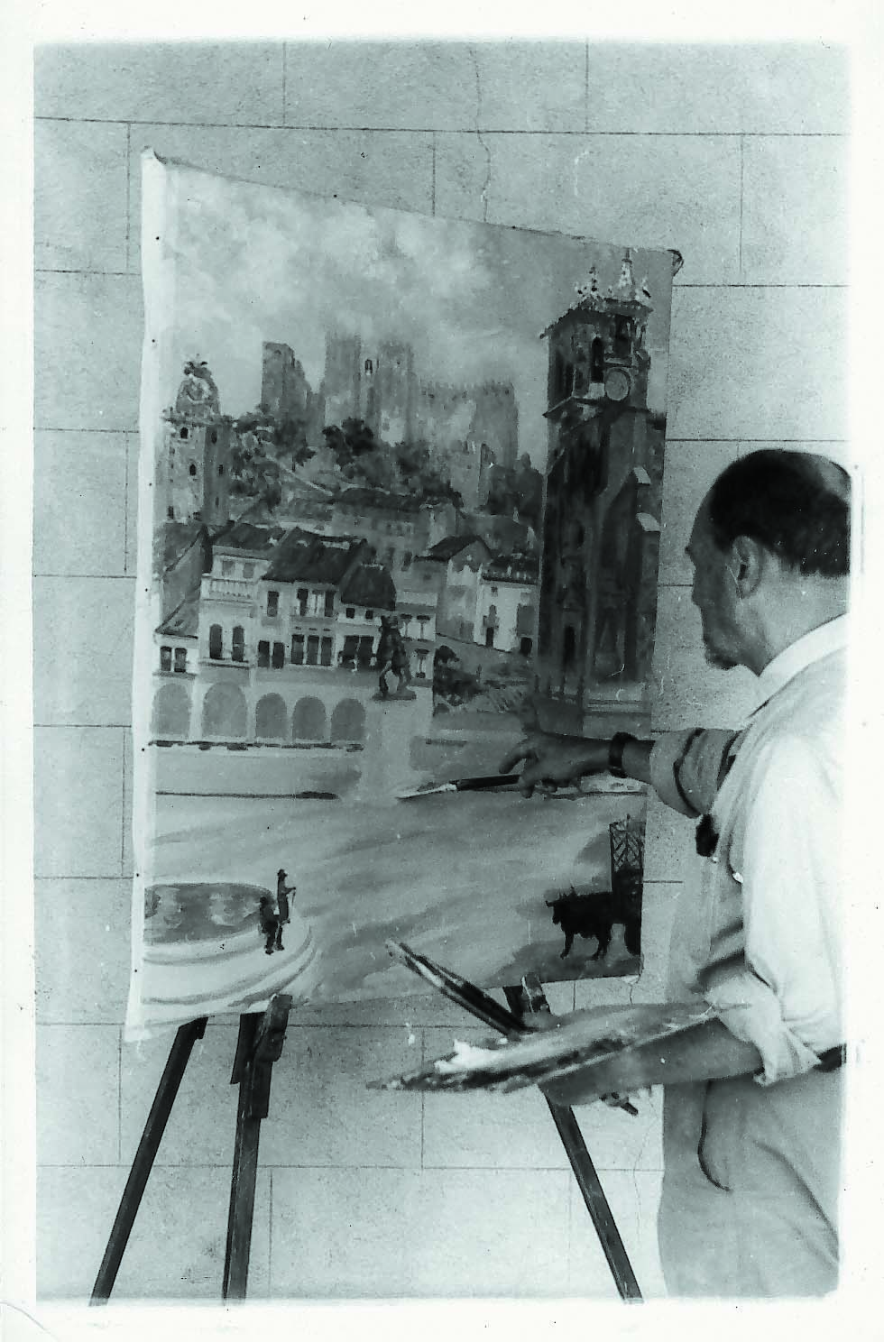 José Manaut pintando en Trujillo, 1963.