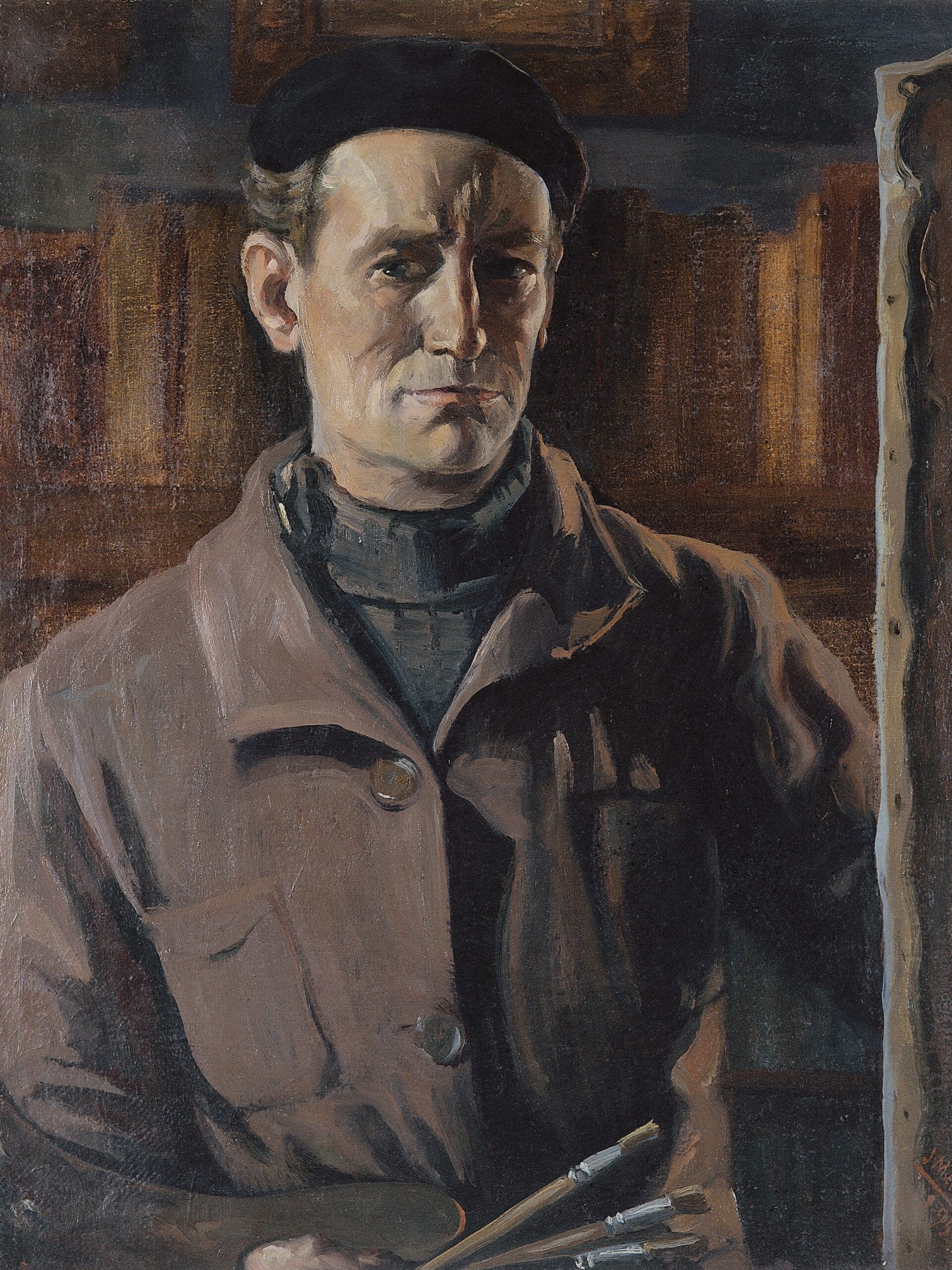 Pintura de José Manaut titulada Autorretrato, 1951. Óleo sobre lienzo.