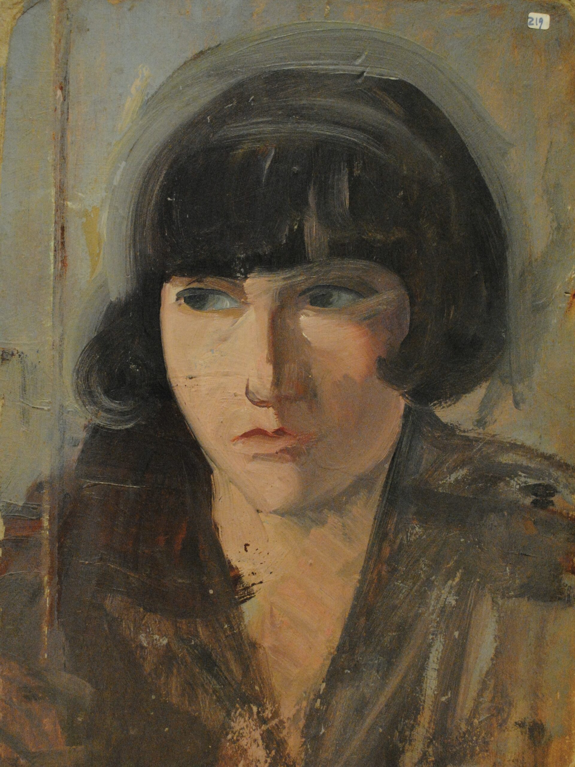 Pintura de José Manaut titulada ALita en París, 1925. Óleo sobre cartón.