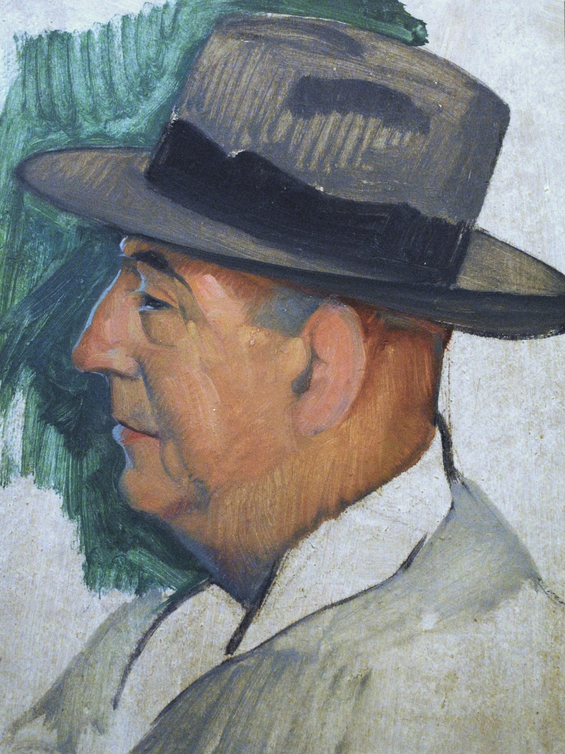 Pintura de José Manaut titulada Retrato de José Manaut Nogués, 1920. Óleo sobre cartón.