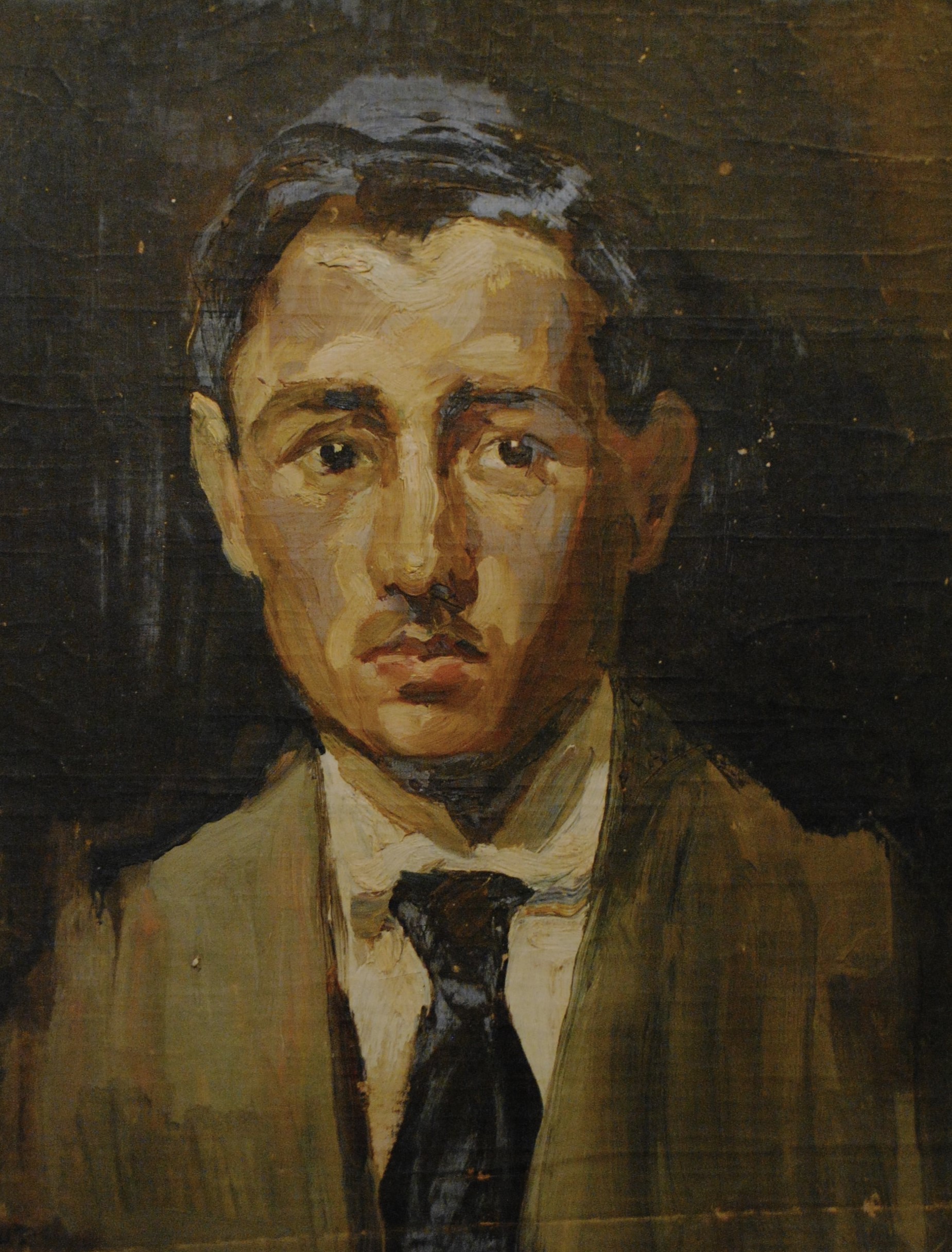Pintura de José Manaut titulada Hombre canoso con corbata. Óleo sobre lienzo.