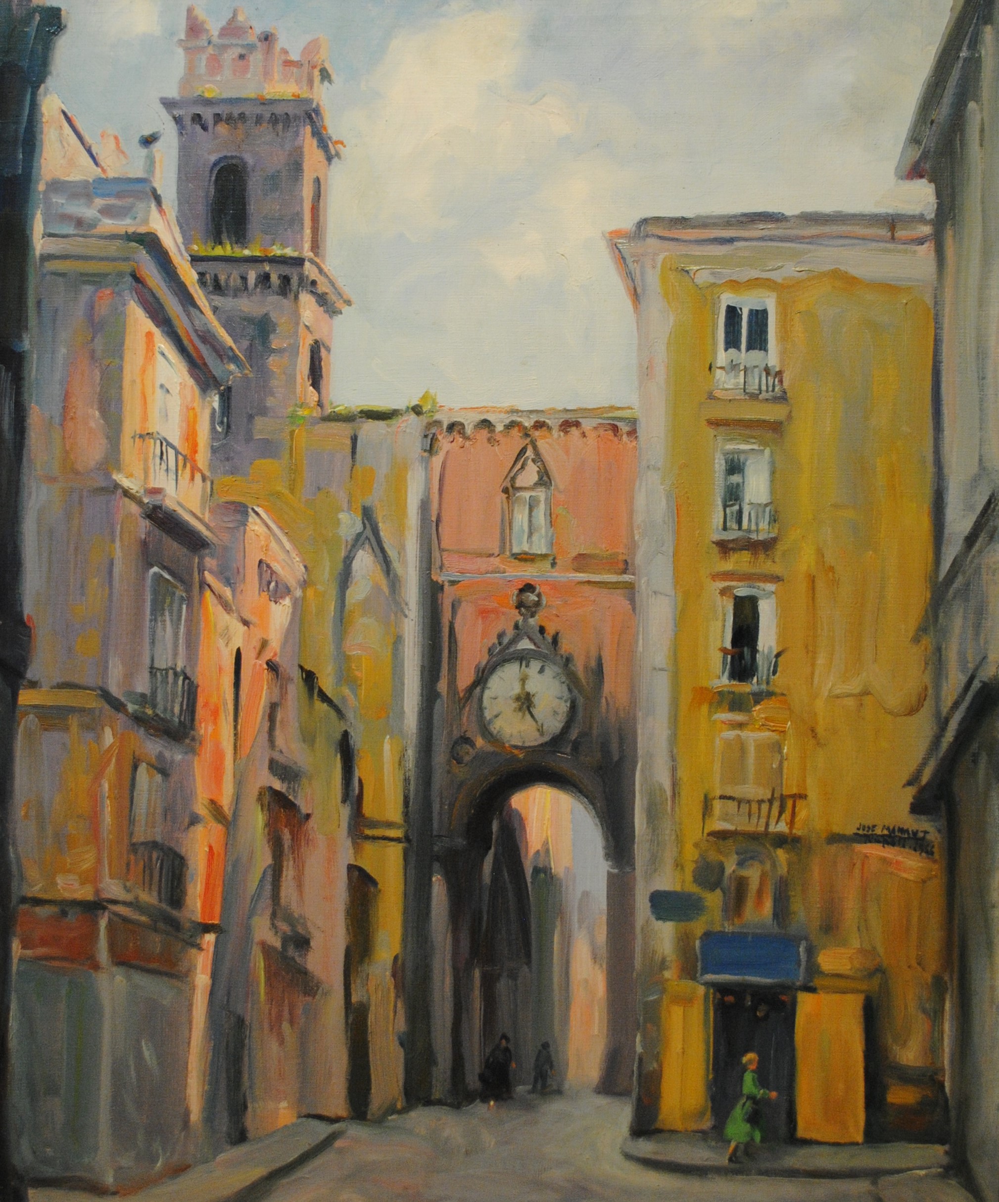 Pintura de José Manaut titulada Calle de Nápoles, 1966. Óleo sobre lienzo.