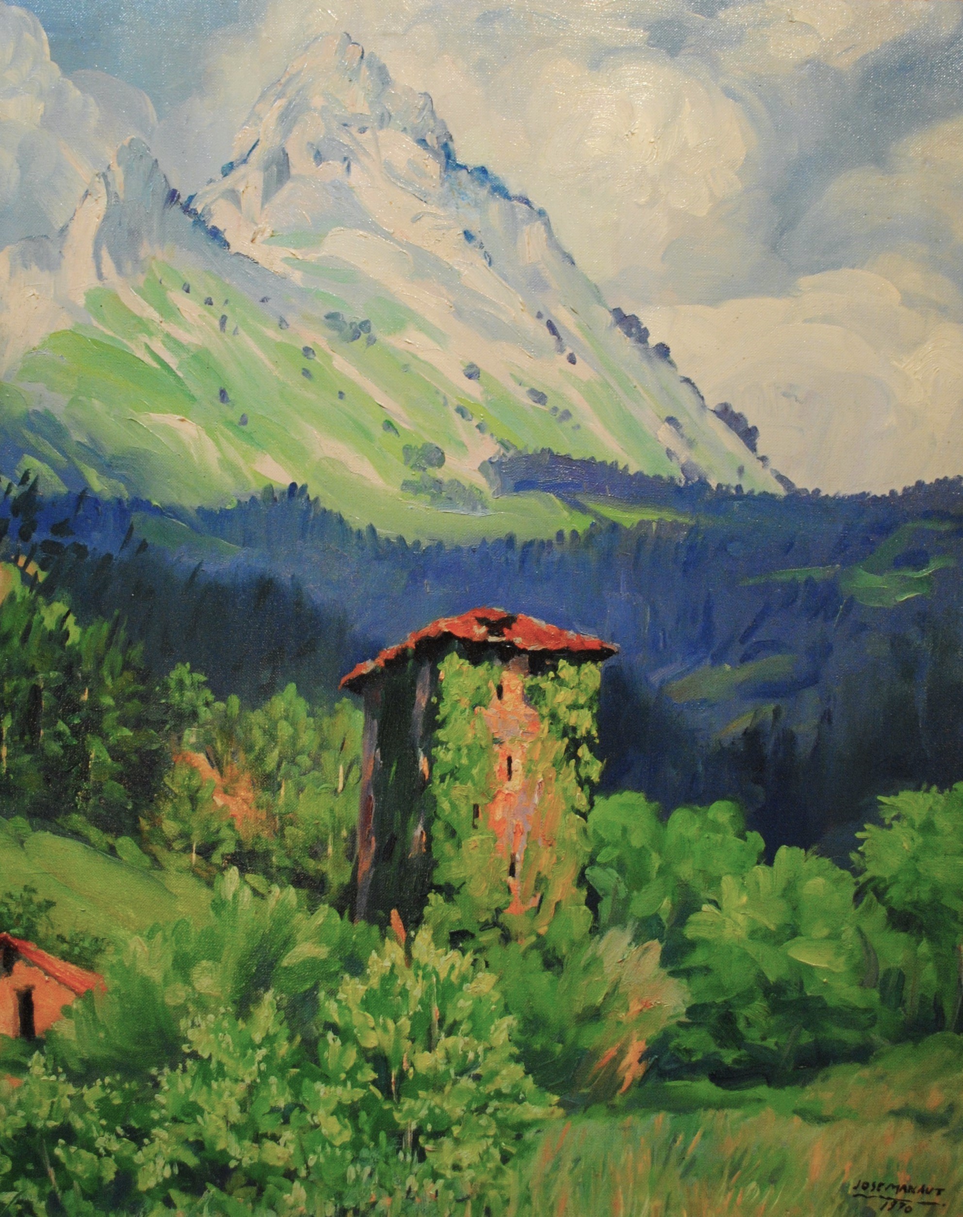 Pintura de José Manaut titulada Picos de Europa, 1970. Óleo sobre lienzo.