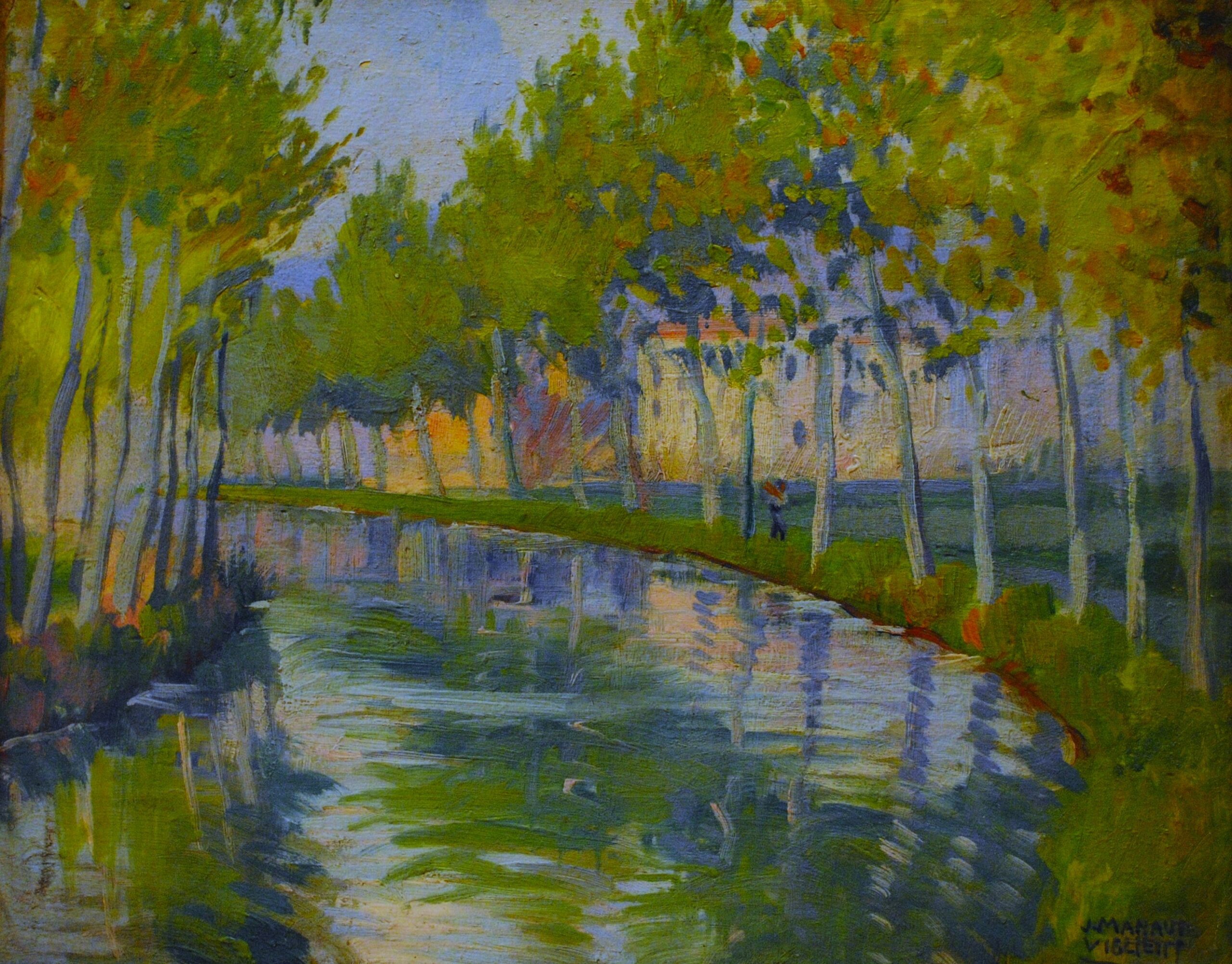 Pintura de José Manaut titulada Canal, Tortosa, 1935. Óleo sobre lienzo.