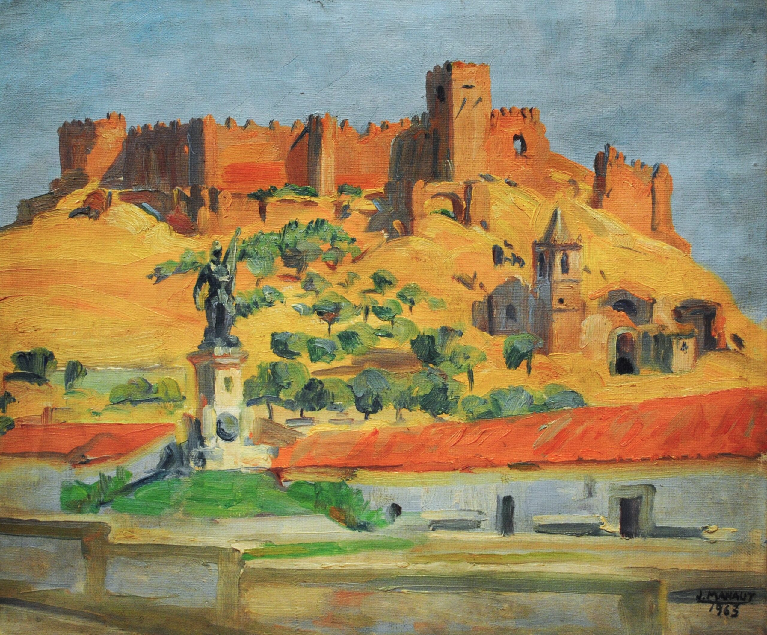 Pintura de José Manaut titulada Castillo, Trujillo, 1963. Óleo sobre lienzo.