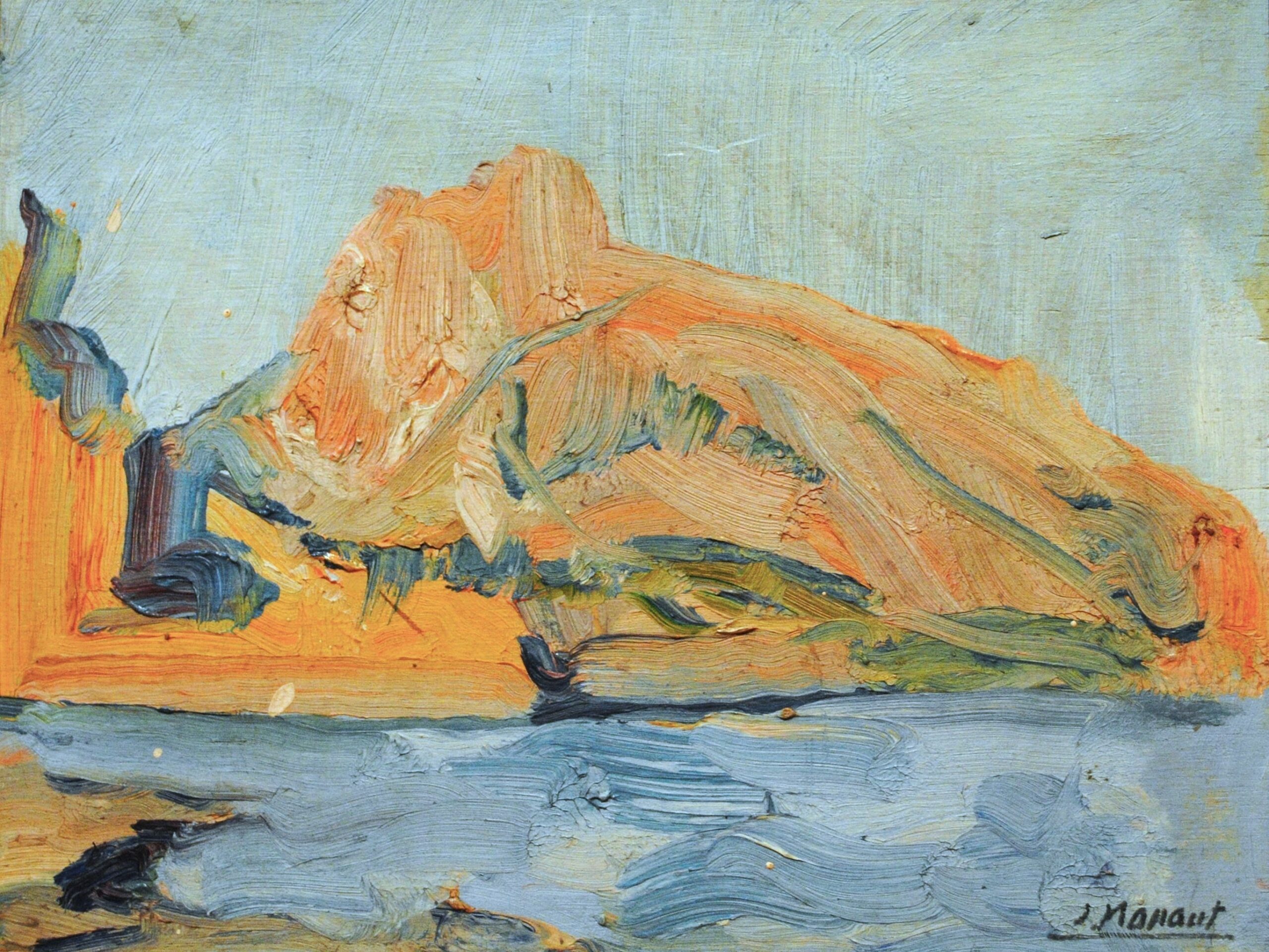 Pintura de José Manaut titulada Peñón de Ifach, Altea, 1965. Óleo sobre tabla.