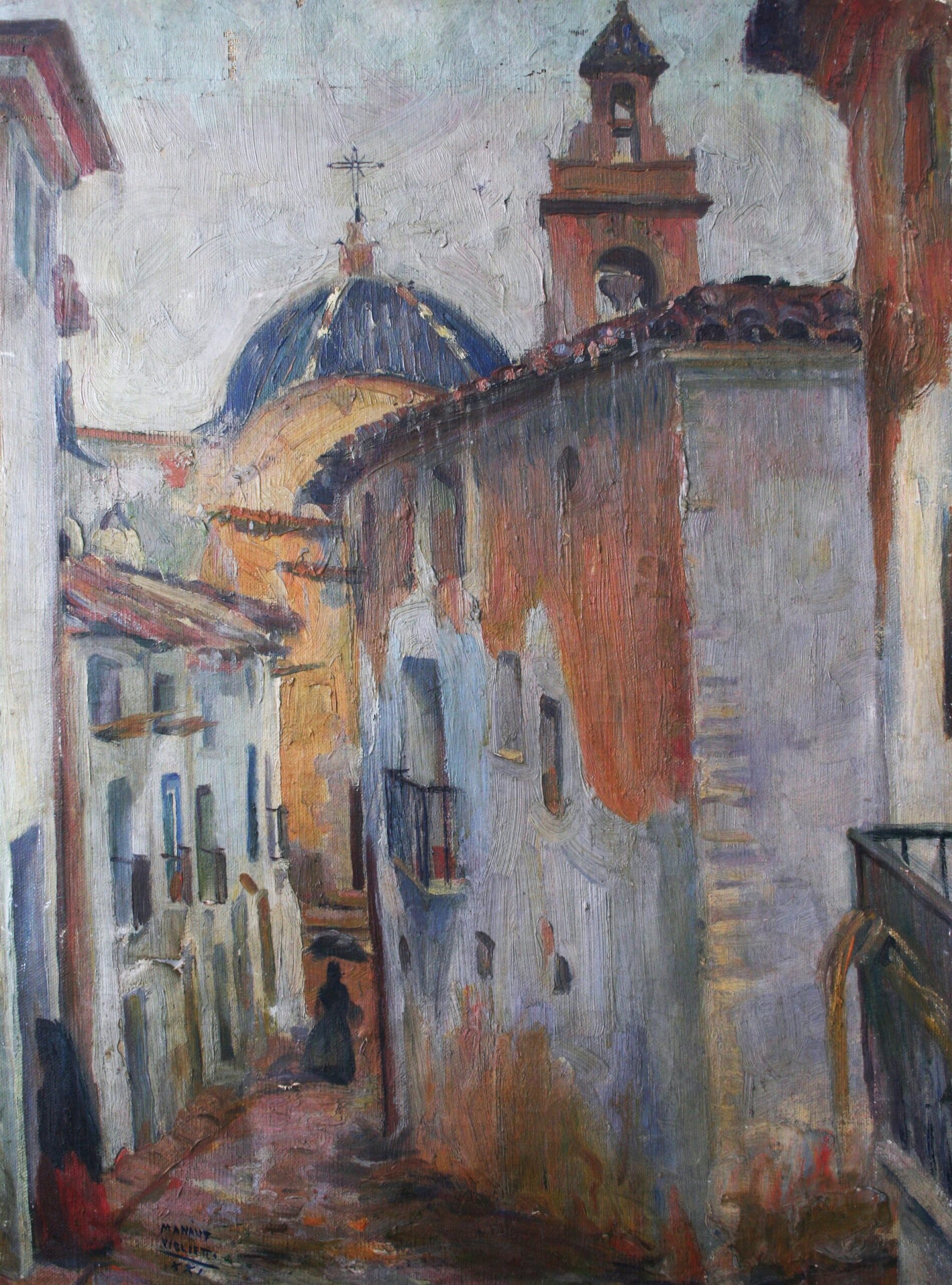 Pintura de José Manaut titulada Calle Levantina, 1921. Óleo sobre lienzo.