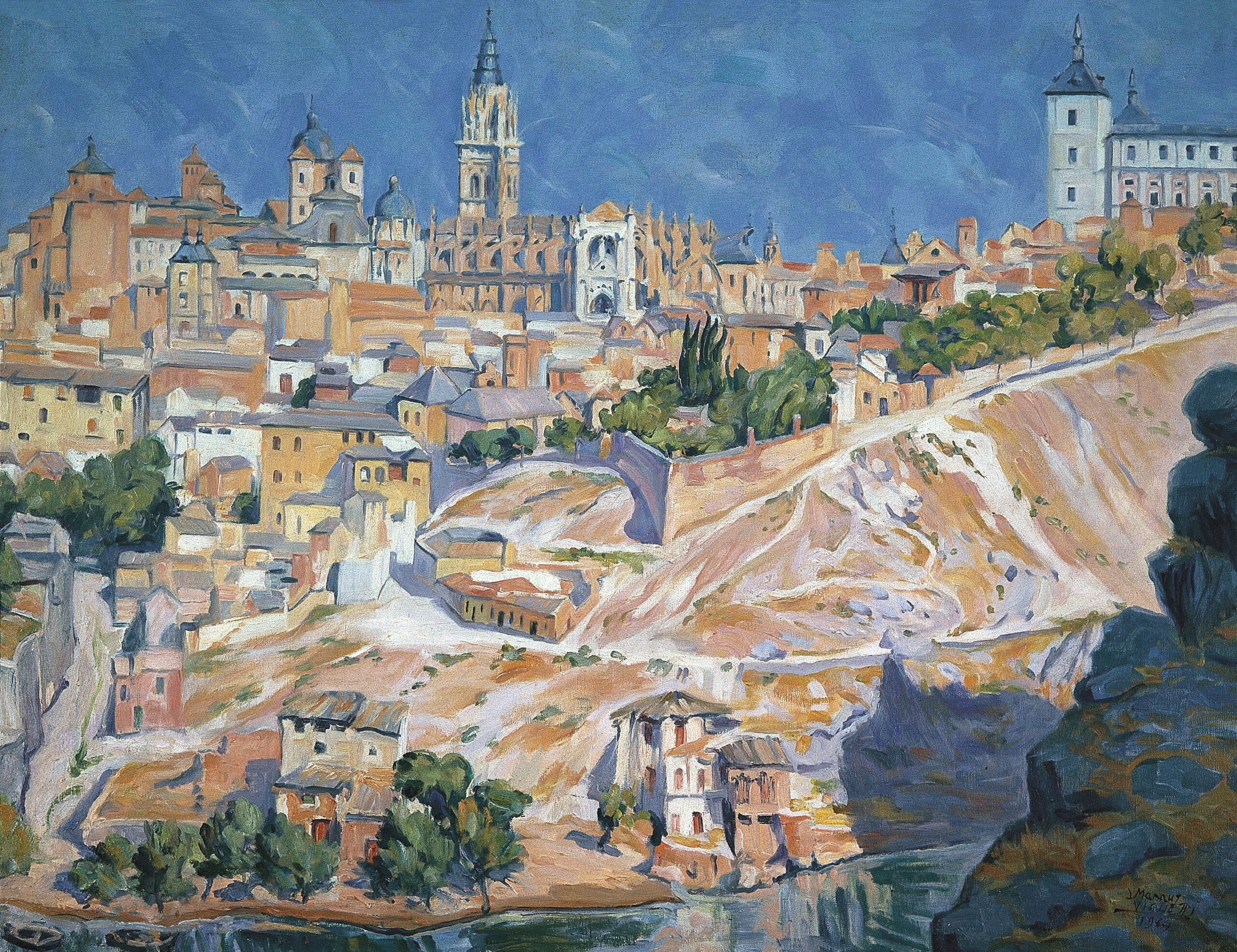 Pintura de José Manaut titulada Vista de Toledo, 1964. Óleo sobre lienzo.
