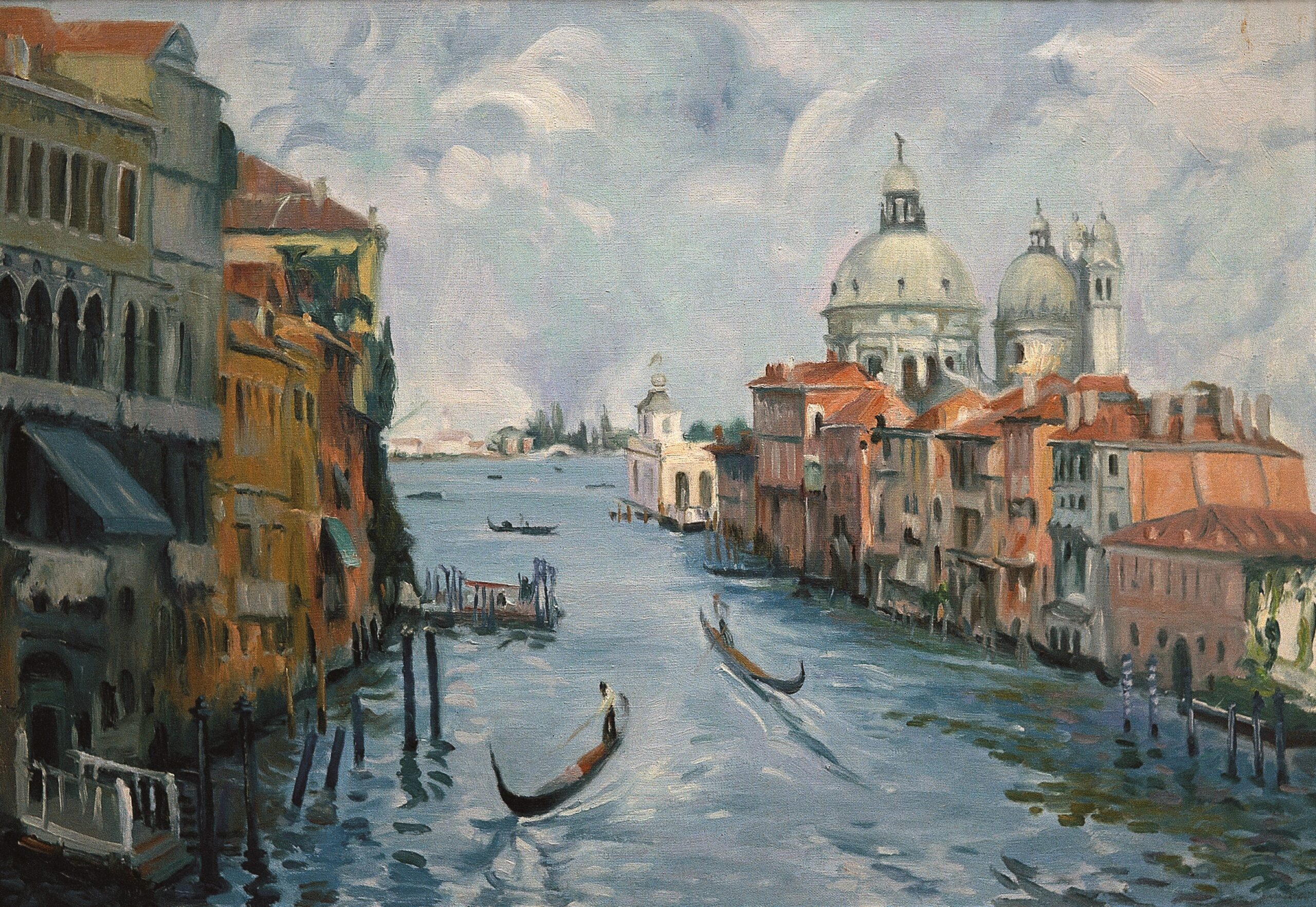 Pintura de José Manaut titulada Gran Canal, Venecia, 1960. Óleo sobre lienzo.