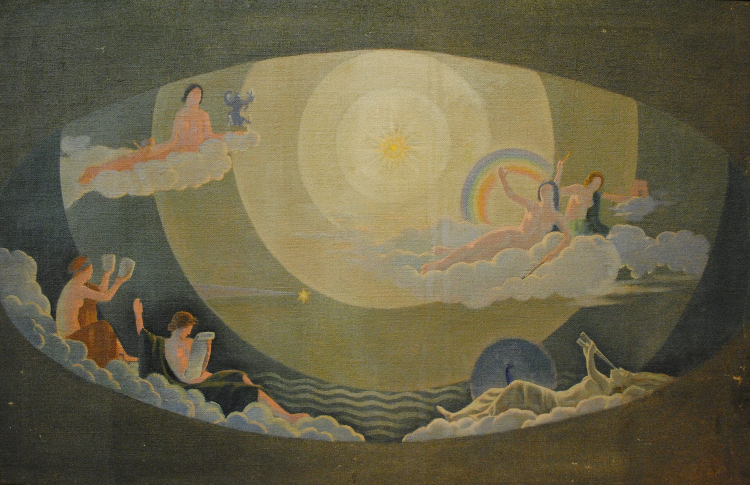 Pintura de José Manaut titulada Alegoría del paraíso. Óleo sobre lienzo.