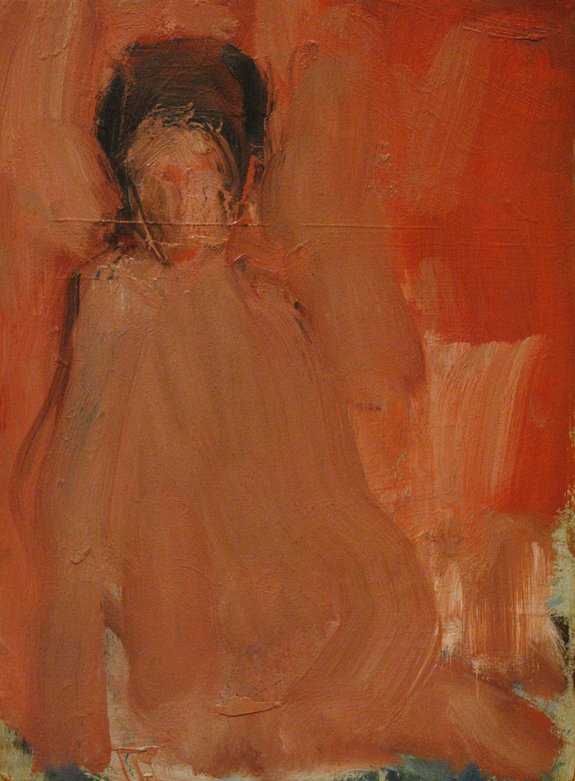 Pintura de José Manaut titulada Figura de mujer. Óleo sobre cartón.