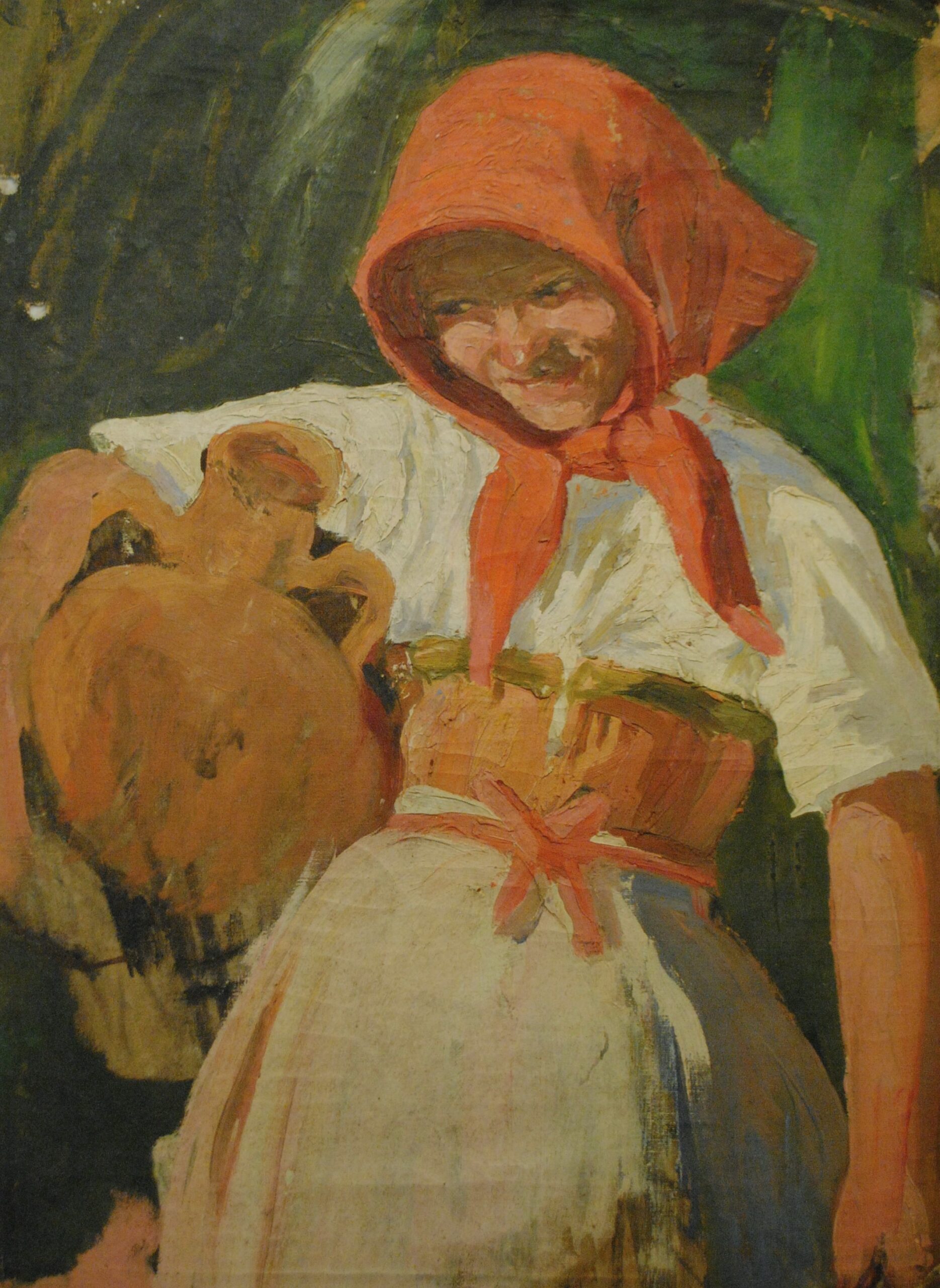 Pintura de José Manaut titulada Aguadora. Óleo sobre lienzo.