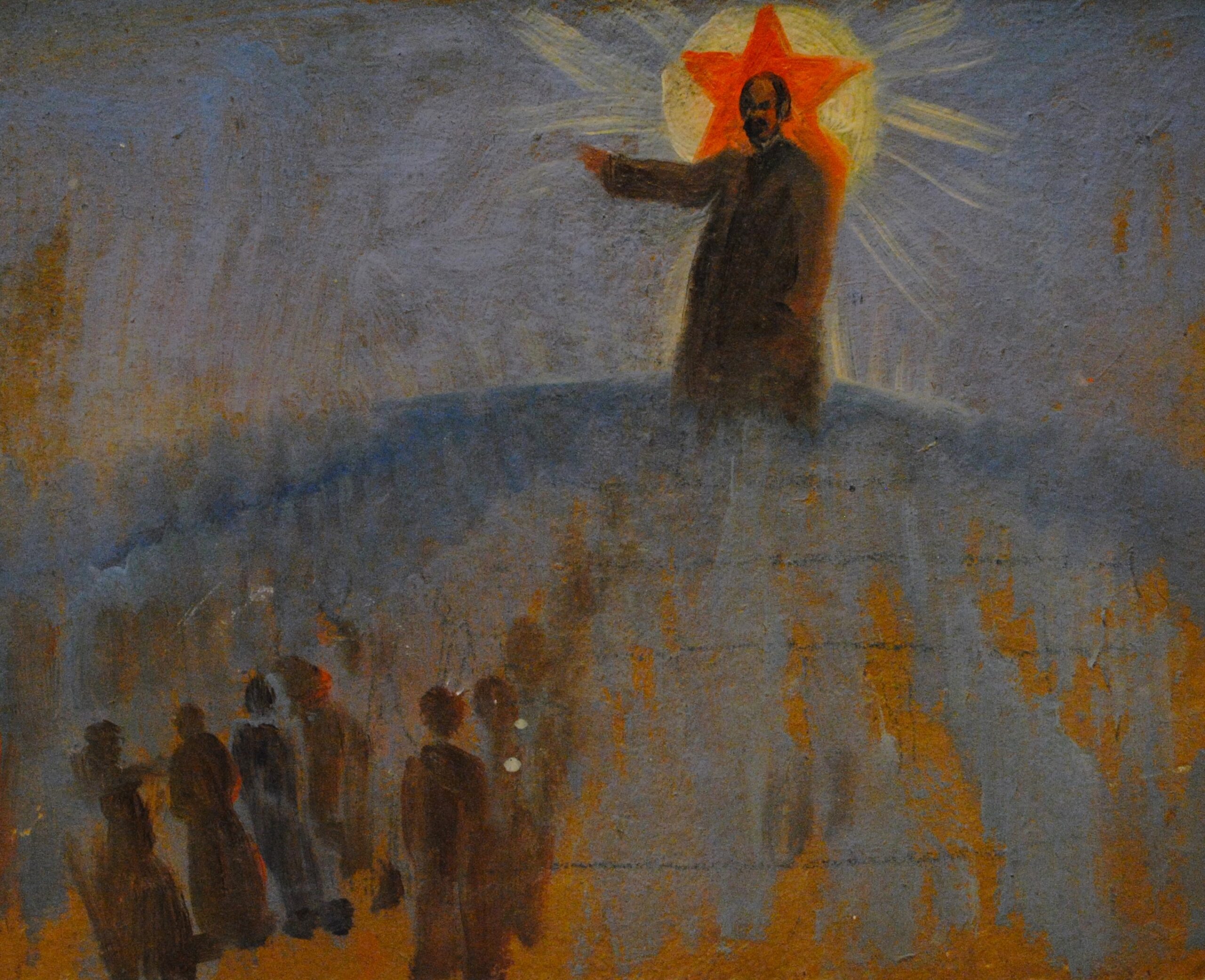 Pintura de José Manaut titulada Dios. Óleo sobre cartón.