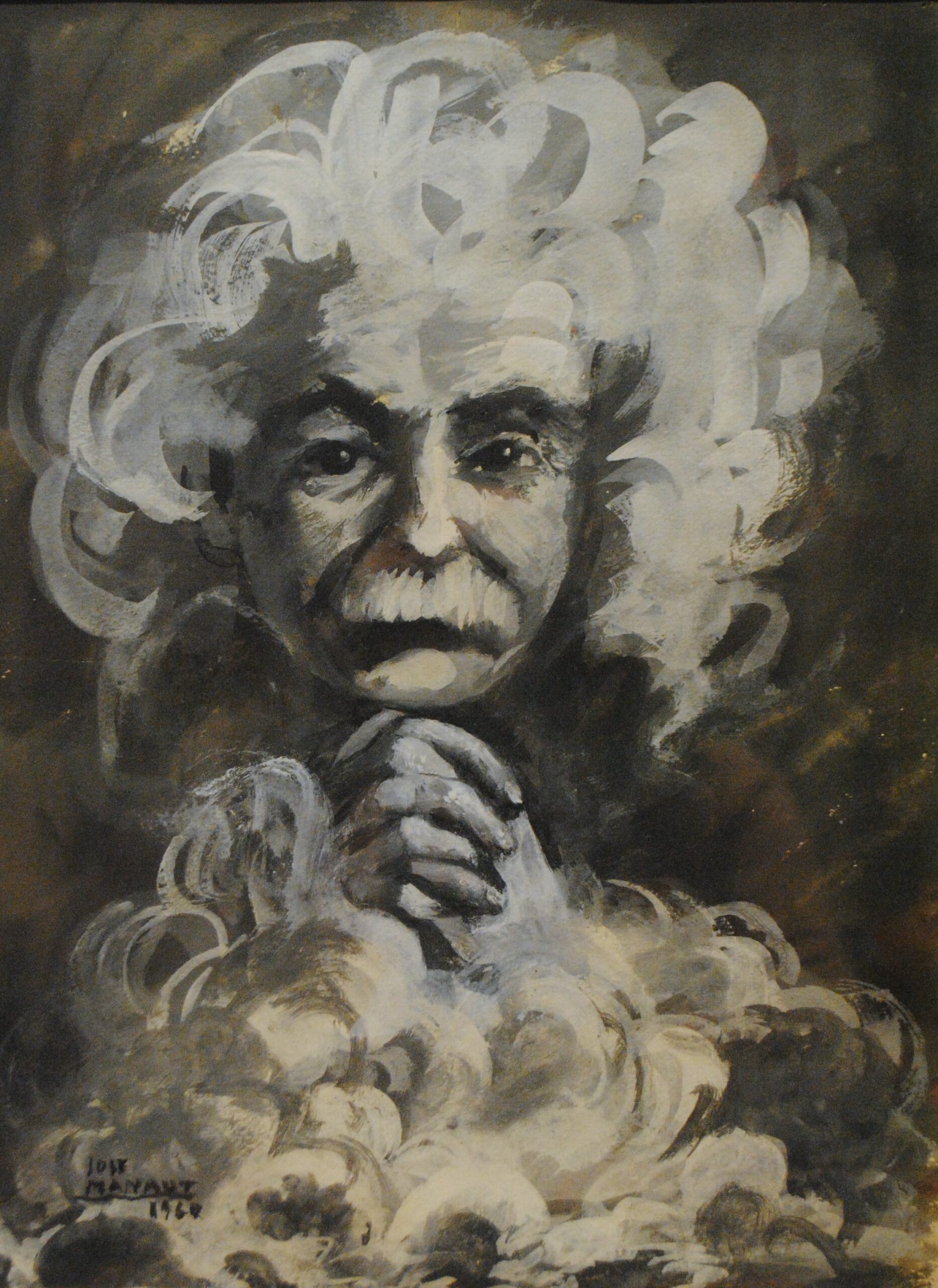 Pintura de José Manaut titulada Einstein, 1960. Óleo sobre lienzo.