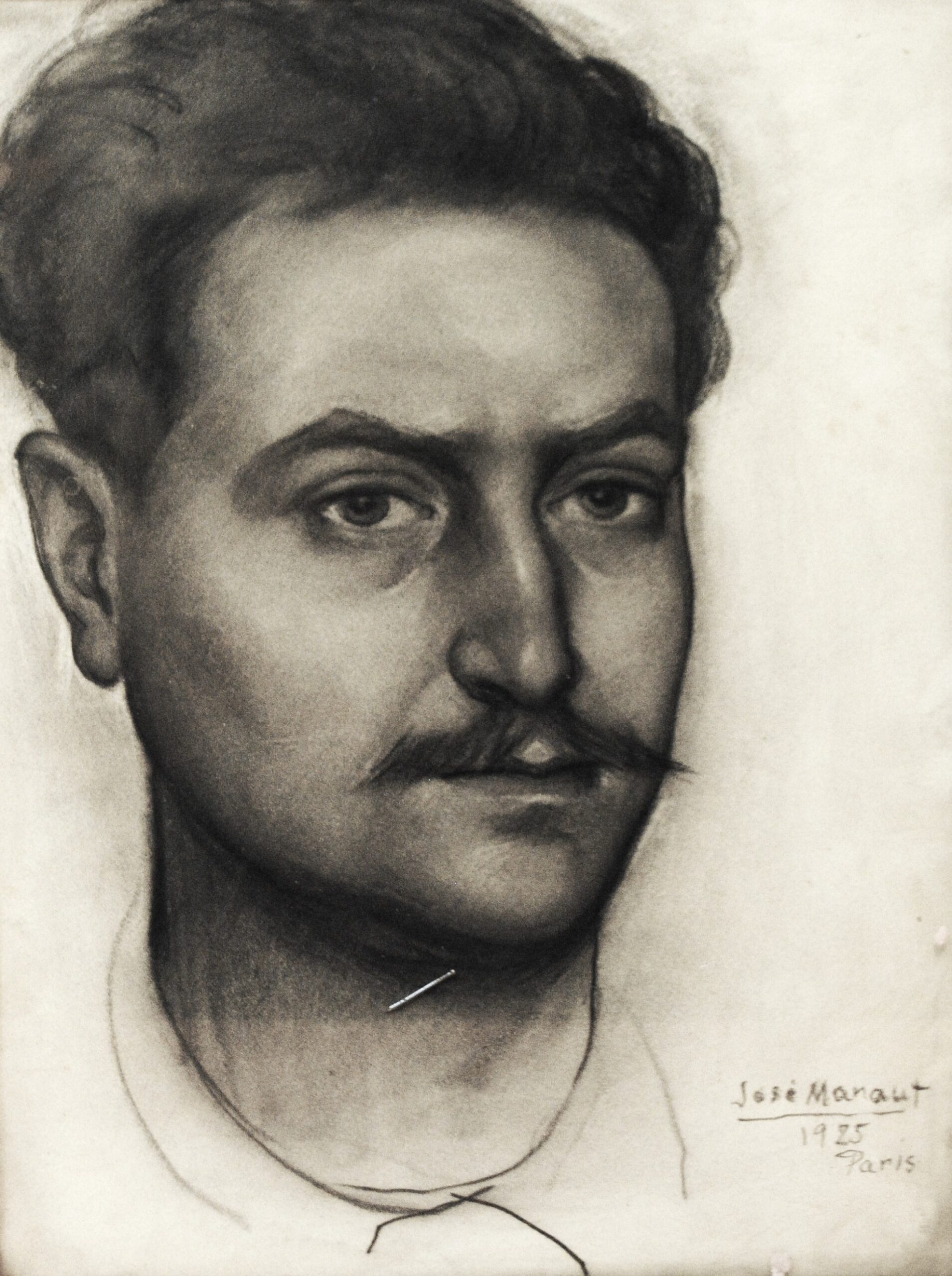 Autorretrato de José Manaut, 1925. Dibujo a lápiz sobre papel.
