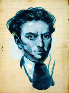 Autorretrato de José Manaut, 1921. Acuarela sobre papel.