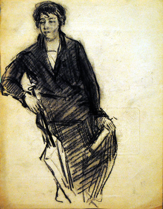 Dibujo de José Manaut titulado A mi prima Camila Nebot, 1936. Papel/lápiz.