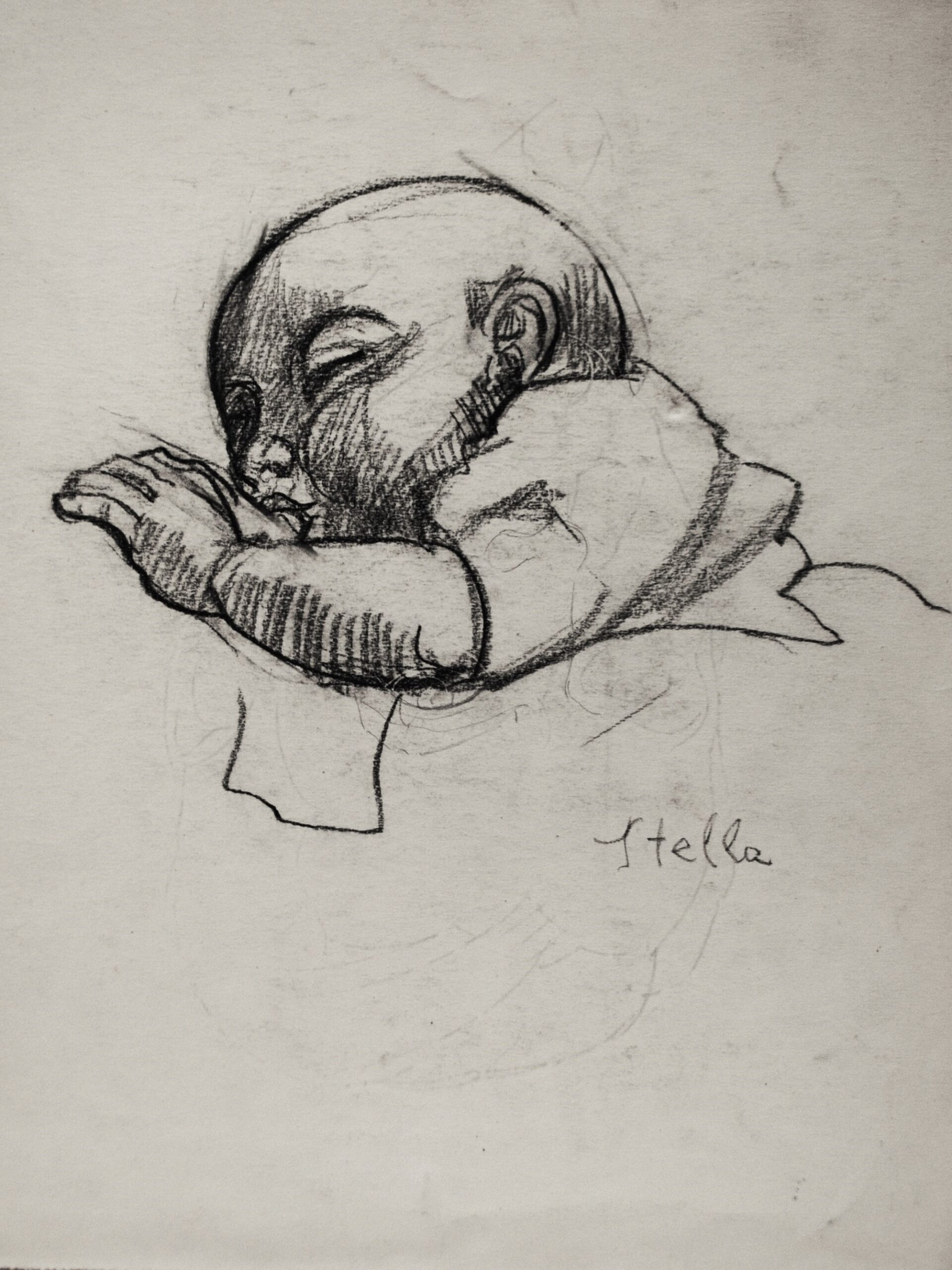 Dibujo de José Manaut titulado Stella, 1941. Carboncillo sobre papel.