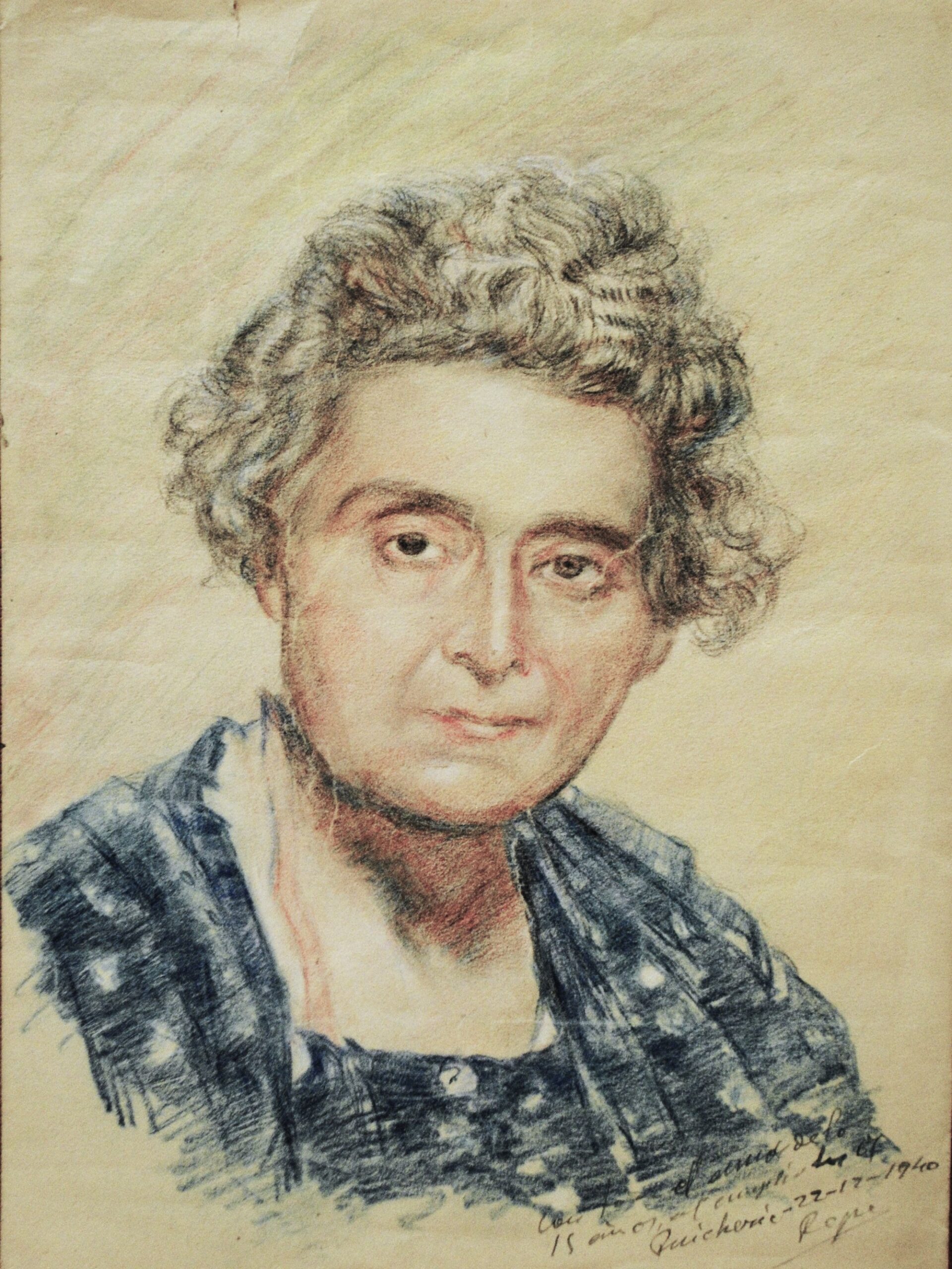 Dibujo de José Manaut titulado Clara Viglietti, 1940. Lápiz sobre papel.