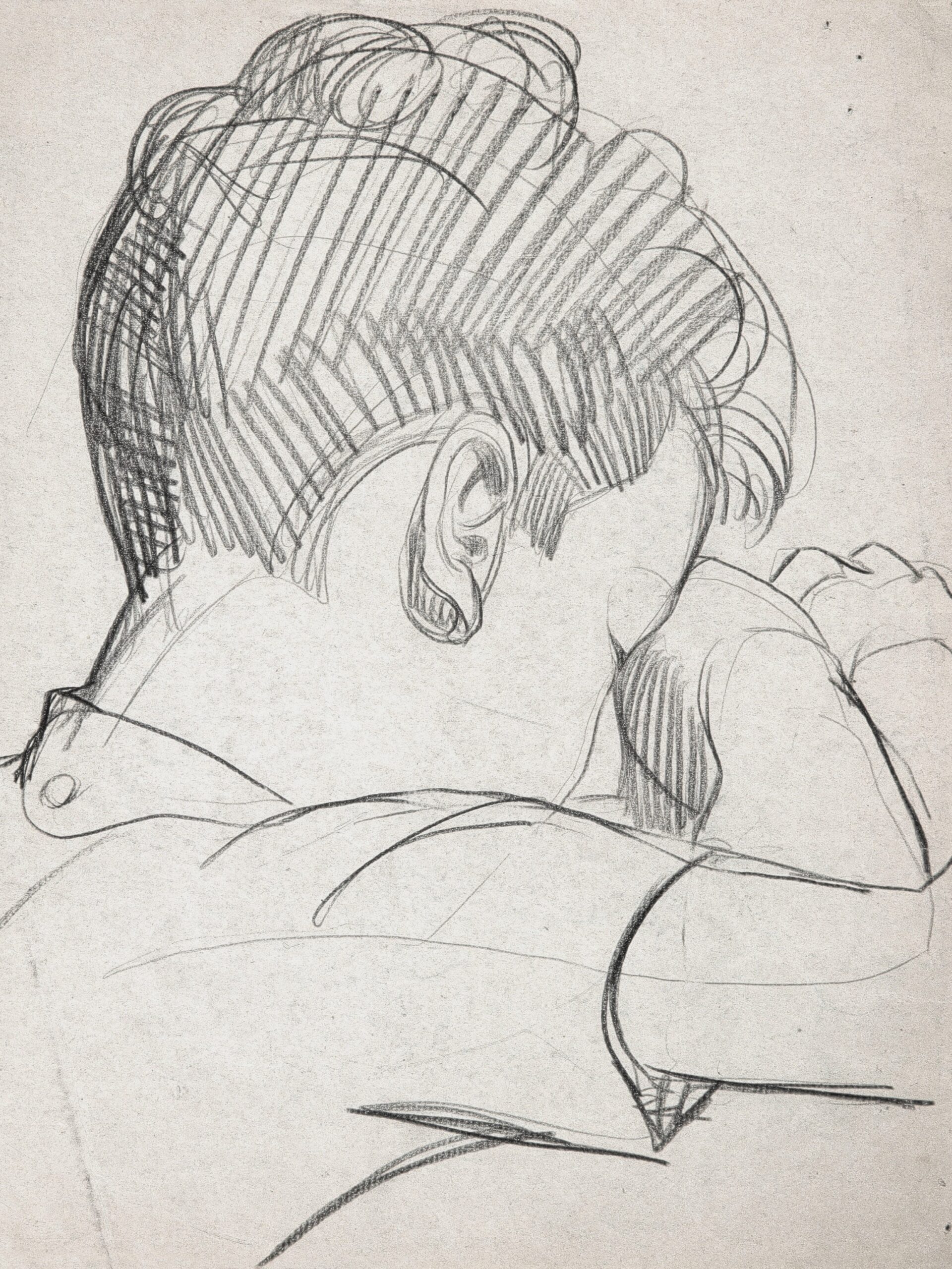 Dibujo de José Manaut titulado Ariel adormecido, Valencia, 1931. Grafito sobre papel.