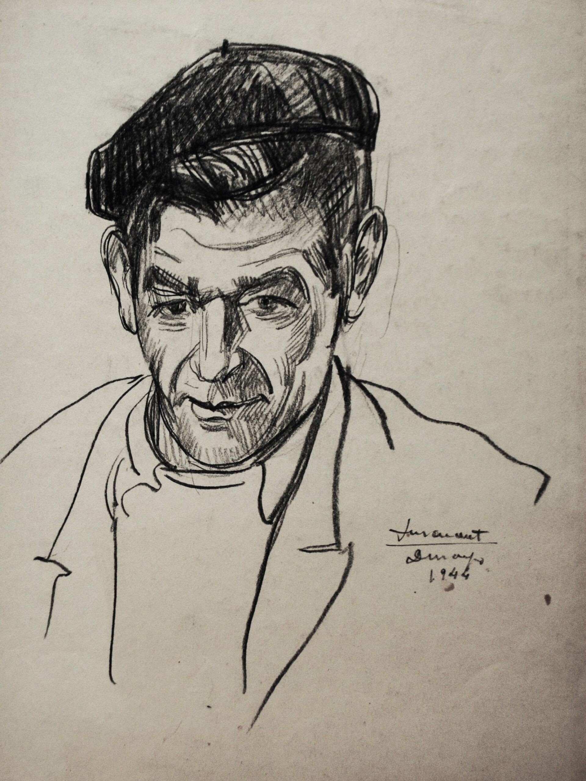 Dibujo de José Manaut sin título, 1944. Carboncillo sobre papel.